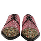 Pink Sequin Embellished Men Derby Dress Shoes
