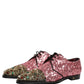 Pink Sequin Embellished Men Derby Dress Shoes