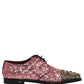 Pink Sequin Embellished Men Derby Dress Shoes