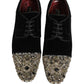 Black Suede Embellished Derby Dress Shoes