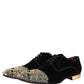Black Suede Embellished Derby Dress Shoes