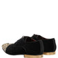 Black Suede Embellished Derby Dress Shoes