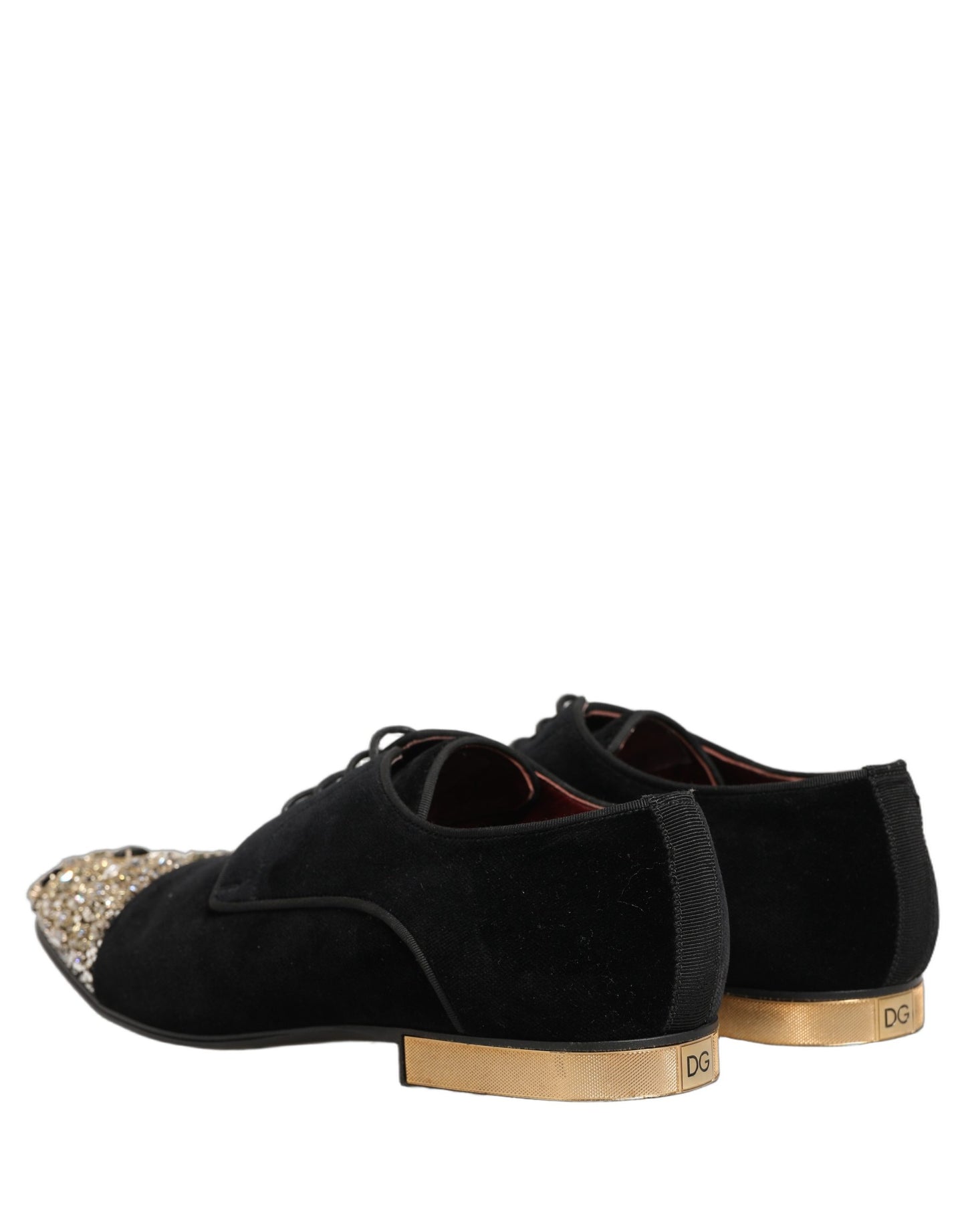 Black Suede Embellished Derby Dress Shoes