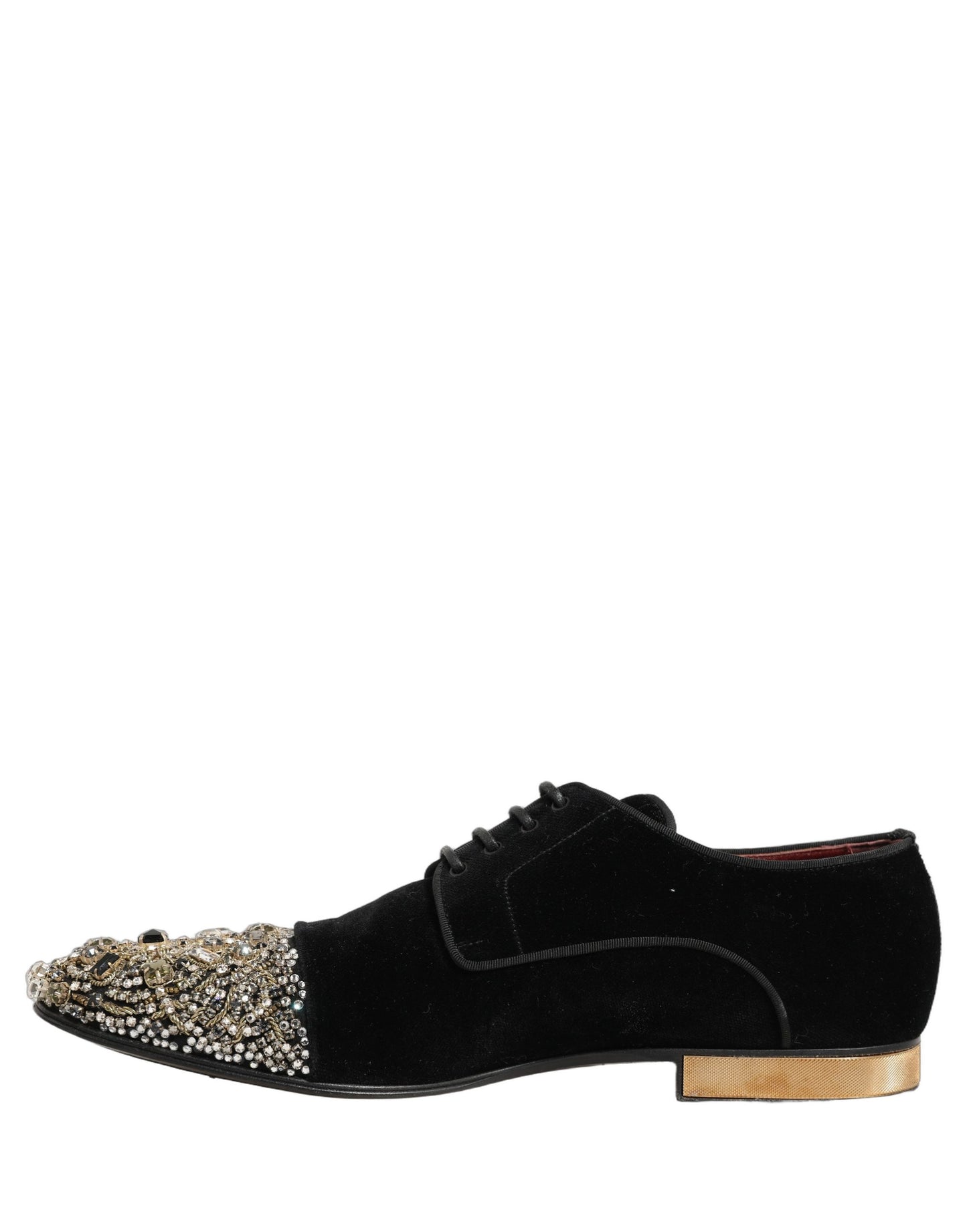 Black Suede Embellished Derby Dress Shoes