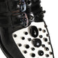 Black Leather Studded Formal Monk Strap Shoes