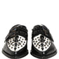 Black Leather Studded Formal Monk Strap Shoes