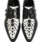 Black Leather Studded Formal Monk Strap Shoes