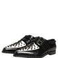 Black Leather Studded Formal Monk Strap Shoes
