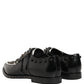 Black Leather Studded Formal Monk Strap Shoes