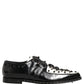 Black Leather Studded Formal Monk Strap Shoes