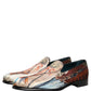 Multicolor Lion Print Slip On Loafers Shoes