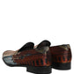 Multicolor Lion Print Slip On Loafers Shoes