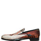 Multicolor Lion Print Slip On Loafers Shoes