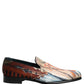 Multicolor Lion Print Slip On Loafers Shoes