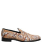 Beige Brocade Men Slip On Dress Loafers Shoes