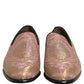 Pink Brocade Men Slip On Dress Loafers Shoes