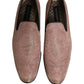 Pink Brocade Men Slip On Dress Loafers Shoes