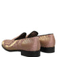 Pink Brocade Men Slip On Dress Loafers Shoes