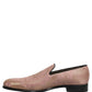 Pink Brocade Men Slip On Dress Loafers Shoes