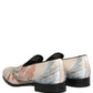 White Floral Vase Slip On Dress Loafers Shoes