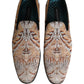 Gold Brocade Baroque Men Loafers Shoes