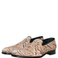 Gold Brocade Baroque Men Loafers Shoes