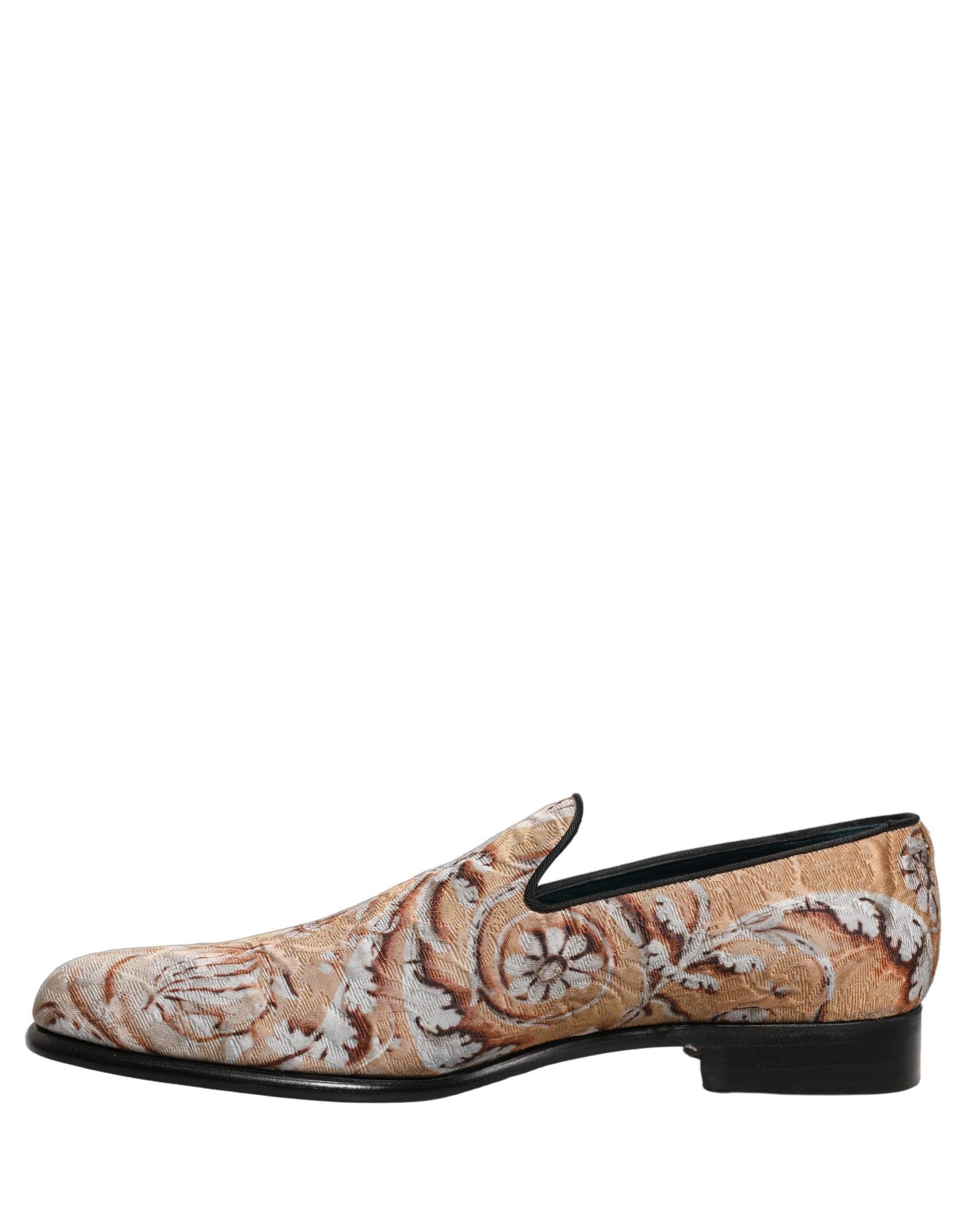 Gold Brocade Baroque Men Loafers Shoes