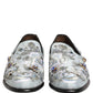 White Floral Embellished Men Loafers  Shoes
