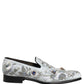 White Floral Embellished Men Loafers  Shoes