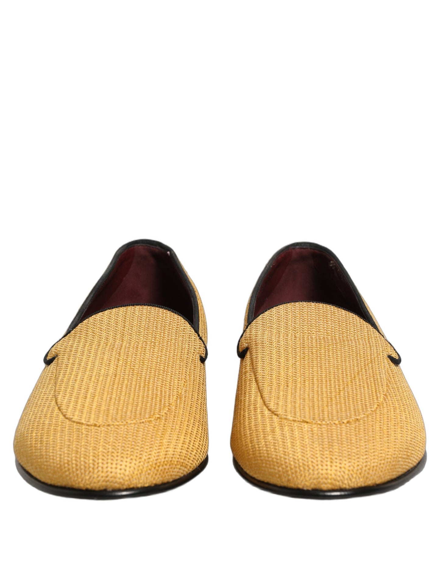 Yellow Woven Men Slip On Dress Loafers Shoes