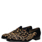 Black Velvet Embellished Dress Loafers Shoes