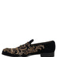 Black Velvet Embellished Dress Loafers Shoes