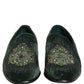 Green Velvet Embellished Dress Loafers Shoes