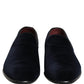 Black Suede Formal Slip On Men Loafers Shoes