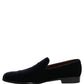 Black Suede Formal Slip On Men Loafers Shoes