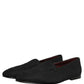 Black Woven Men Slip On Dress Loafers Shoes