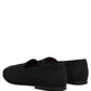 Black Woven Men Slip On Dress Loafers Shoes