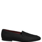 Black Woven Men Slip On Dress Loafers Shoes