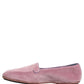 Pink Velvet Slip On Men Flats Loafers Shoes