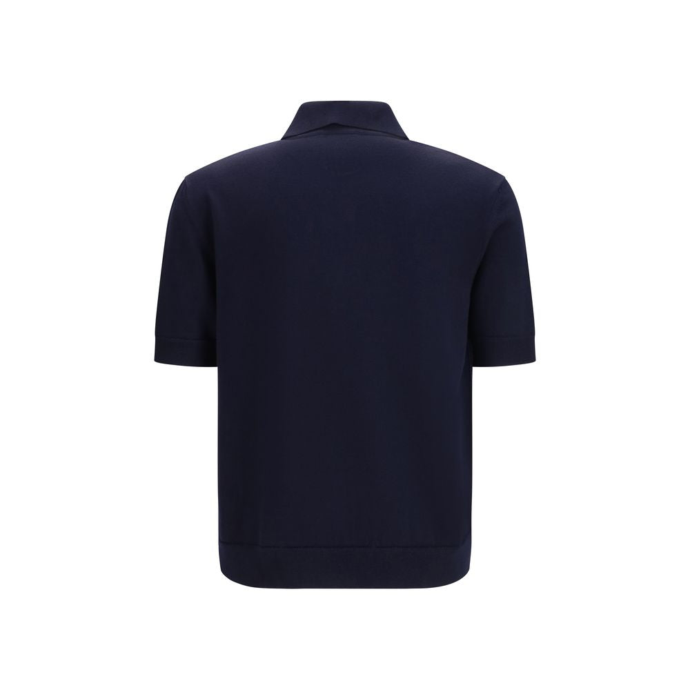 Blue Wool Oves Aries Polo Shirt