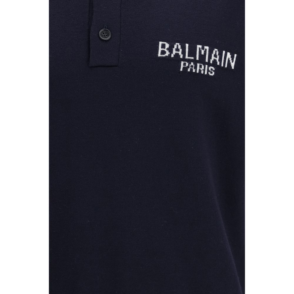 Blue Wool Oves Aries Polo Shirt
