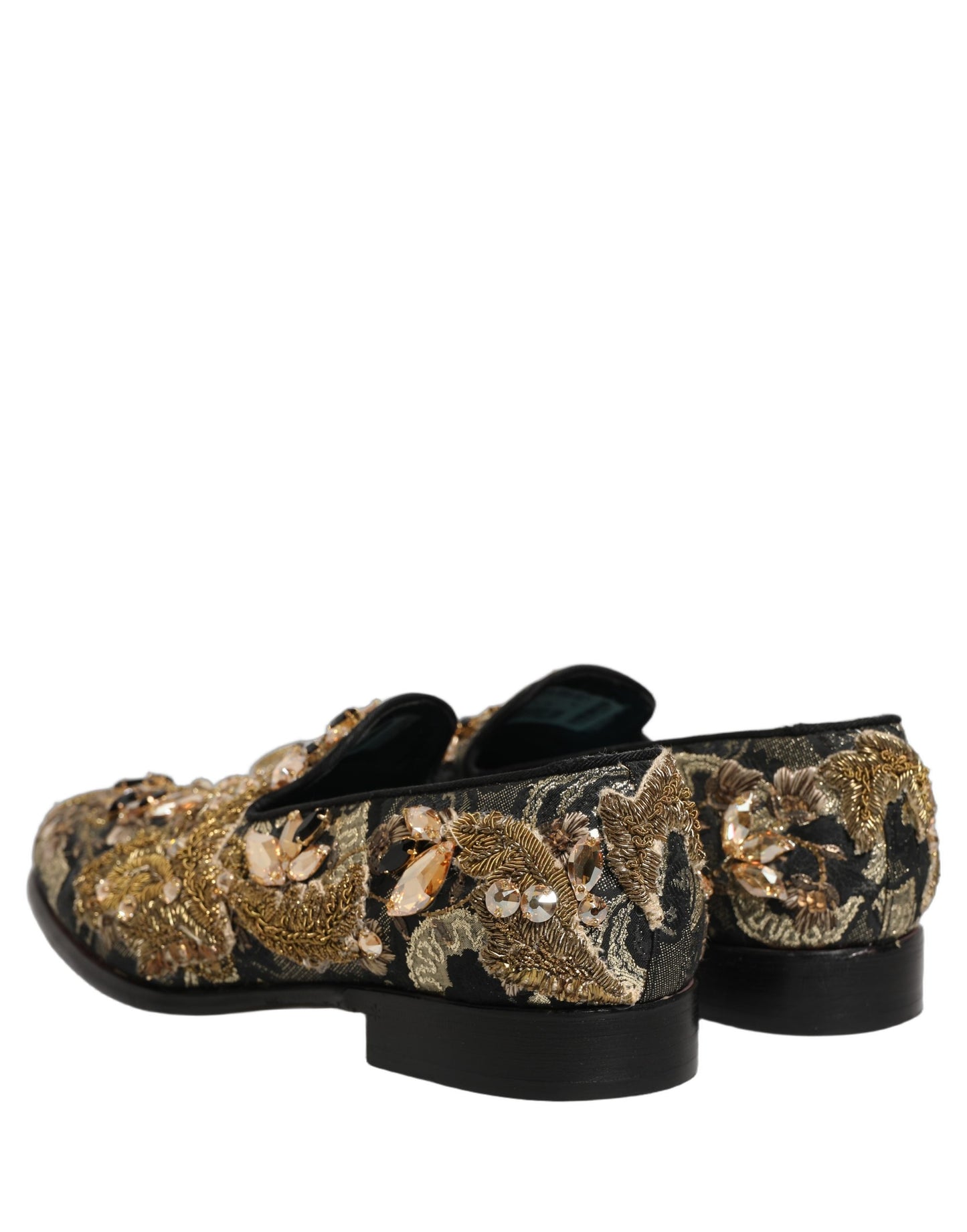 Black Velvet Embellished Dress Loafers Shoes