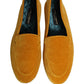 Yellow Velvet Slip On Men Dress Loafers Shoes
