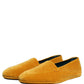 Yellow Velvet Slip On Men Dress Loafers Shoes