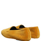 Yellow Velvet Slip On Men Dress Loafers Shoes