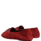 Red Suede Cross Slip On Dress Loafers Shoes