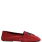 Red Suede Cross Slip On Dress Loafers Shoes