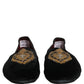 Black Velvet Sacred Heart Dress Loafers Shoes