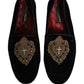Black Velvet Sacred Heart Dress Loafers Shoes