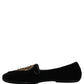 Black Velvet Sacred Heart Dress Loafers Shoes